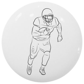 Sports Icon Football Ceramic Cabinet Drawer Knob