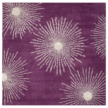Safavieh Soho Collection SOH712 Rug, Purple/Ivory, 6' Square
