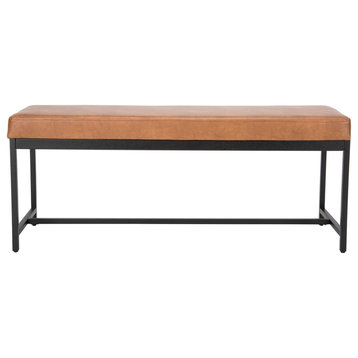 Barry Faux Leather Bench Brown