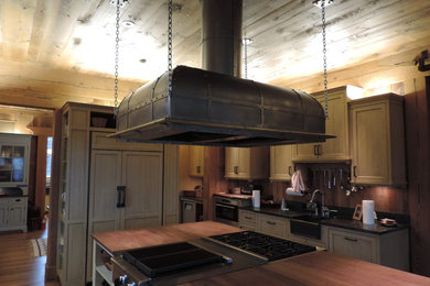 Rustic Stainless Steel and Bronze hood