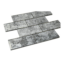 3x6 Glossy Silver Deco Subway Glass Mosaic Tiles - Home Accessories & Decor