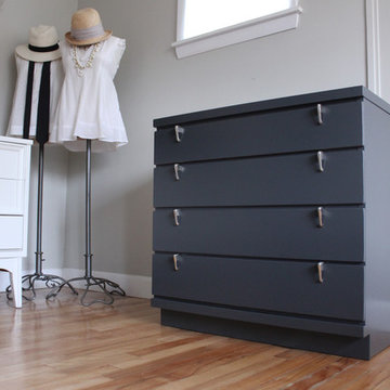 Graphite Mid-Century Modern Lowboy w/ Chrome Pulls