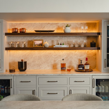 Bar Cabinetry with Integrated Beverage Fridge