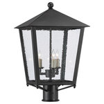Currey and Company - Currey and Company 9600-0005 Bening - Three Light Outdoor Small Post Mount - The Bening Small Post Light is one of a number ofBening Three Light O Midnight *UL Approved: YES Energy Star Qualified: n/a ADA Certified: n/a  *Number of Lights: Lamp: 3-*Wattage:60w E12 bulb(s) *Bulb Included:No *Bulb Type:E12 *Finish Type:Midnight