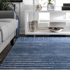Morse Awning Stripes Area Rug, Navy, 6'x9'