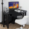 Costway Wooden Corner Desk With Drawer Computer PC Table Study Office Black