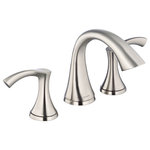 Gerber - Antioch Two Handle Widespread Lavatory Faucet Brushed Nickel - Inspired by movement and effortless style, the Antioch Two Handle Widespread Lavatory Faucet gives an effortless aesthetic that fits naturally with any home environment. Highlighted by its clean and adaptable design, this faucet offers a clear, non-splash, laminar water stream. A drip-free ceramic disc valve provides effortless, durable turning action, and a touch drain assembly makes installation a breeze.
