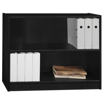 Bush Furniture Universal 2 Shelf Wood Bookcase in Classic Black