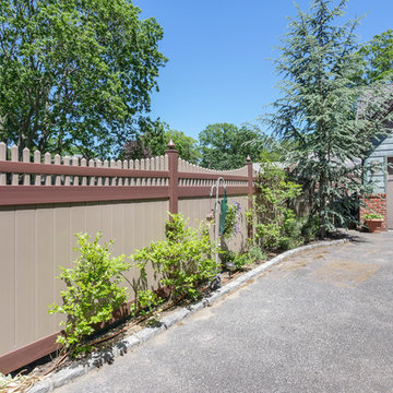 Amazing Brown and Adobe Curved PVC Vinyl Illusions Picket Fence