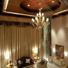 Wrought Iron and Wood Chandeliers
