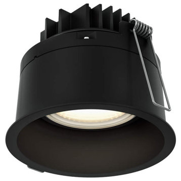 2" Round Indoor/Outdoor Regressed Gimbal LED Down Light, Black
