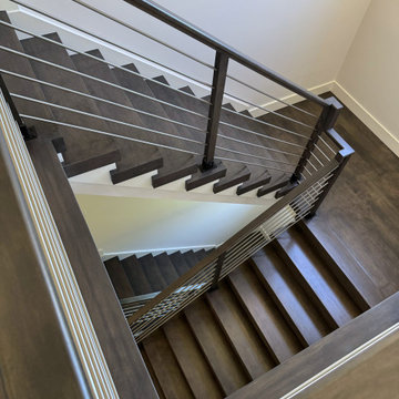 Project #137 | Maple Staircase with Stainless Steel Railing