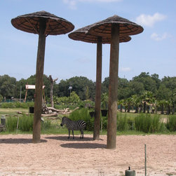 Natural Reed Thatch Umbrella - zoo exhibit - Outdoor Umbrellas