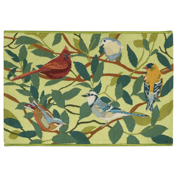 Esencia Birds Of A Feather Indoor/Outdoor Mat Green 2'x2'10"