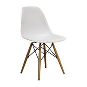 Fine Mod Imports WoodLeg Dining Side Chair, White