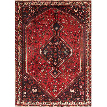 Consigned, Hand-Knotted Persian Vintage Oriental Area Rug, Red, 9'11"X6'11"