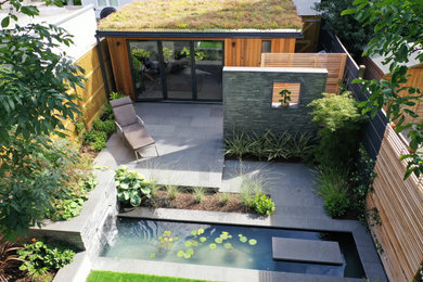 Photo of a modern home design in London.