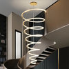La Penne | Long Spiral Hanging Crystal Golden Chandelier, Gold, Dia19.7xh47.2", Cool Light, Dimmable