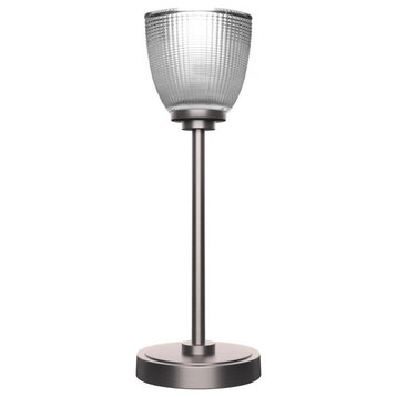 Luna 1-Light Table Lamp, Graphite/Clear Ribbed