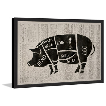 "Pork Cuts" Framed Painting Print, 18"x12"