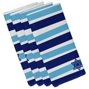 Decorative Holiday Napkin, Set of 4, Stripe, Light Blue
