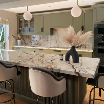 Fluted Glass lights up the kitchen by Mowlem & Co
