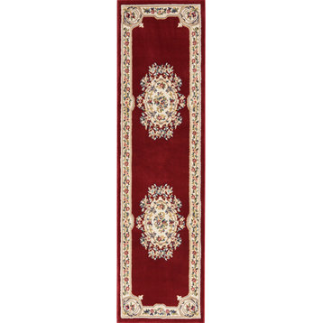 Nourison Aubusson Abs1 Traditional Rug, Red, 2'2"x12'0" Runner