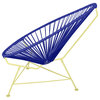 Acapulco Indoor/Outdoor Handmade Lounge Chair New Frame Colors, Deep Blue, Yellow Frame