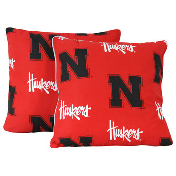 Nebraska Huskers 16"x16" Decorative Pillow, Includes 2 Decorative Pillows