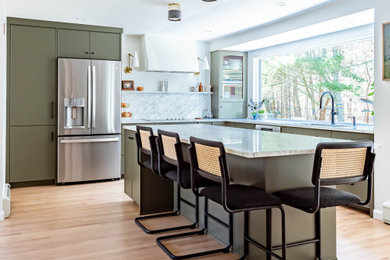 Inspiration for a transitional kitchen remodel in Boston