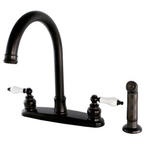 Oil Rubbed Bronze Kingston Brass KB1755PXBS Heritage 8-Inch Centerset Kitchen Faucet
