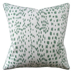 Les Touches Green Throw Pillow - Decorative Pillows