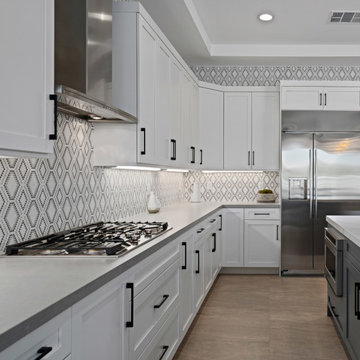Geo Glass Tile Kitchen Backsplash