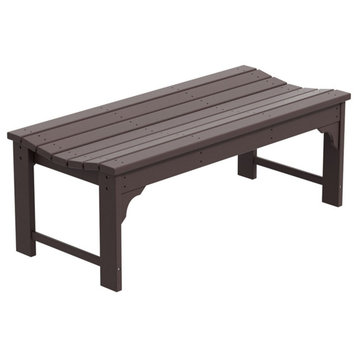 Afuera Living Traditional Poly Plastic Backless Adirondack Bench in Dark Brown