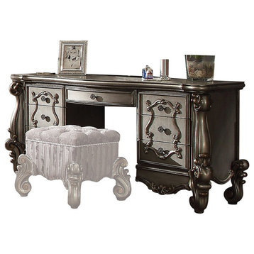ACME Versailles Wood Bedroom Vanity Desk in Antique Platinum