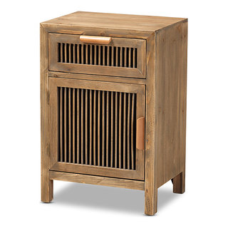 Clement Rustic Medium Oak Finished 1 Door And 1 Drawer Wood