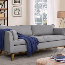 Sussex Mid-Century Sofa in Light Grey by TOV Furniture - Sofas