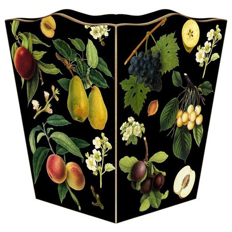 Fruit on Black Wastepaper Basket