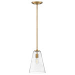 HInkley - Hinkley Vance Small Pendant, Heritage Brass - The Vance pendant achieves both timeless and on-trend illumination. The A-line silhouette is classic, while its shade is clearly modern, all presented in multiple finish options.
