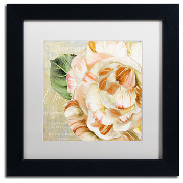 Color Bakery 'Camellias I' Art, Black Frame, White Matte, 11"x11"