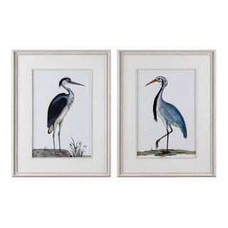 Set of 2 Coastal Heron Wall Art Prints, Birds Audubon Vintage Style ...