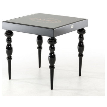 Dore Transitional Black Gloss End Table