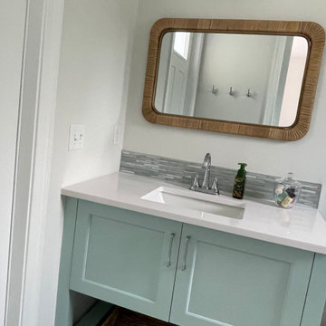 Pool Bath Vanity in Sherwin Williams Tidewater