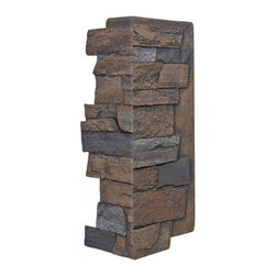142-BRIGHTON WIDE STACKED STONE CORNER 24"H X 11"W X 1 1/4"D - Wall Panels