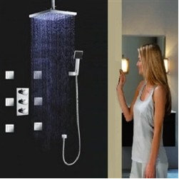 Trialo Solid Brass Color Changing Water Powered Led Shower with Adjustable Body - Showerheads And Body Sprays