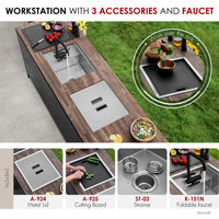 Concealed Dual-Mount Steel Utility Sink 20", 1-Hole Prep Sink, Dura-Tek, Black