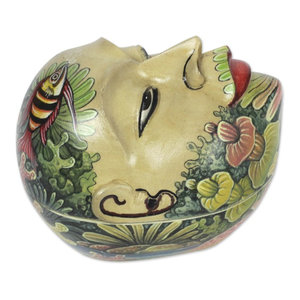 Monkey Wisdoms Calabash Decorative Box Traditional Decorative Boxes By Novica