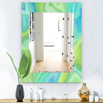 Designart Marbled Geode 7 Modern Frameless Wall Mirror, 28x40