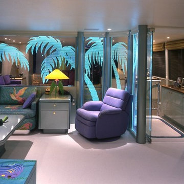 Yacht Project:Custom edge lit Carved Glass.©Design Tech Artglass