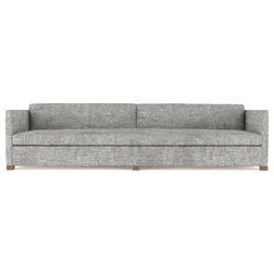 Transitional Sofas Madison 10' Crushed Velvet Sofa, Silver Streak, Classic Depth